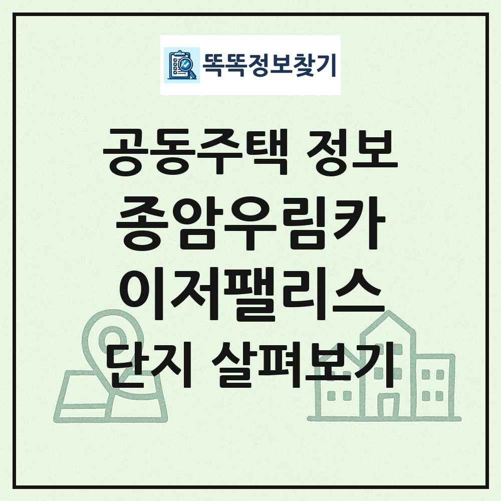 종암우림카이저팰리스 최신 공동주택 정보