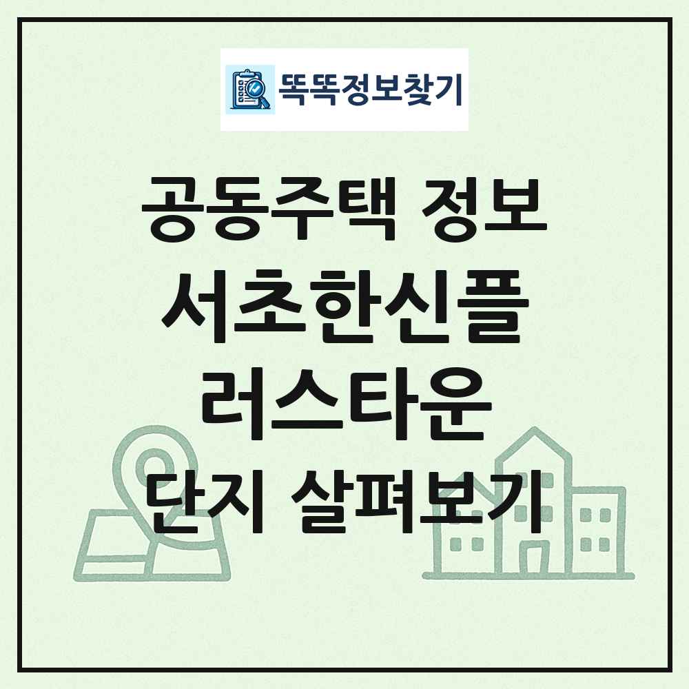 서초한신플러스타운 최신 공동주택 정보