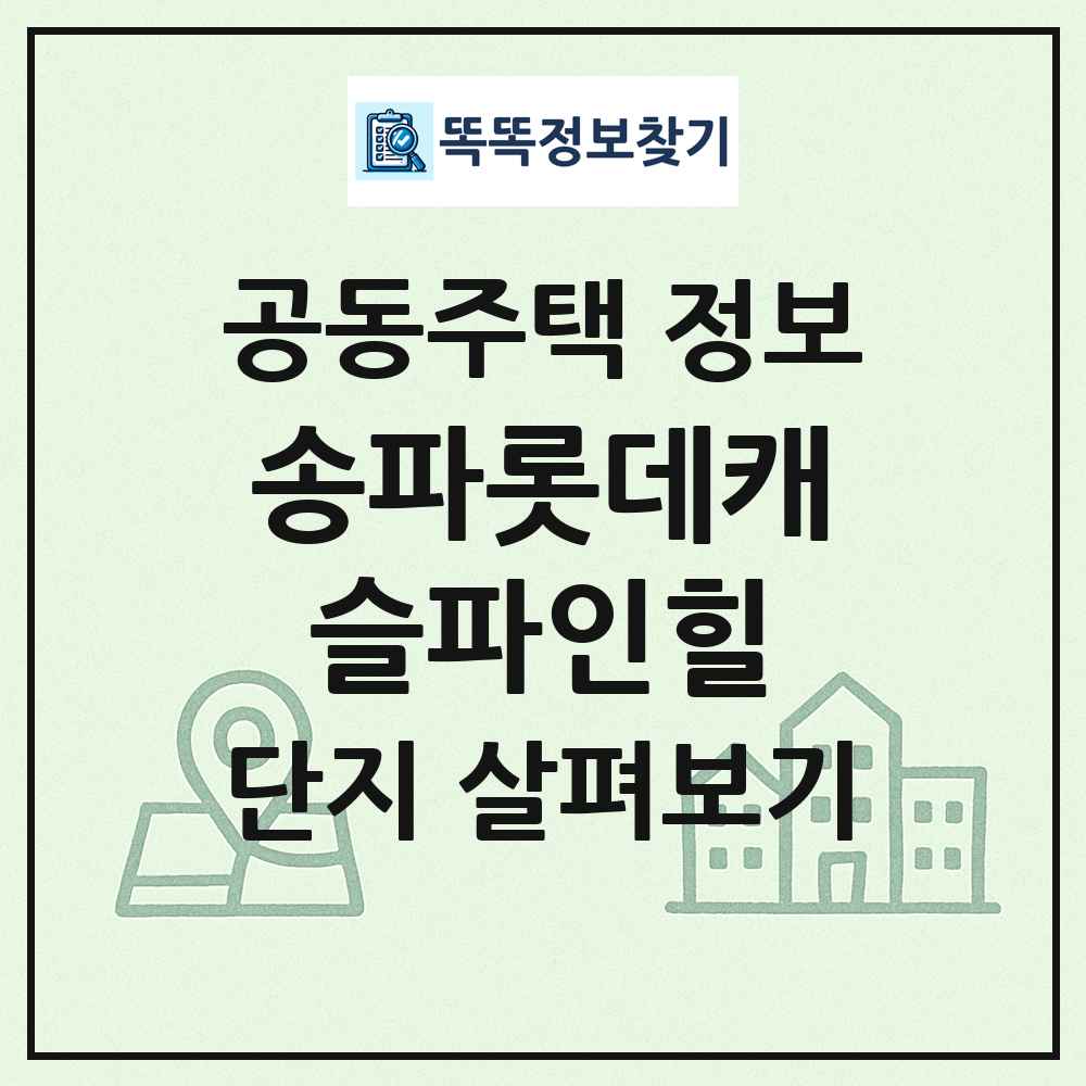 송파롯데캐슬파인힐 최신 공동주택 정보