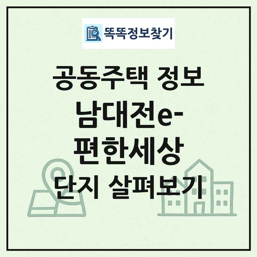 남대전e-편한세상 최신 공동주택 정보