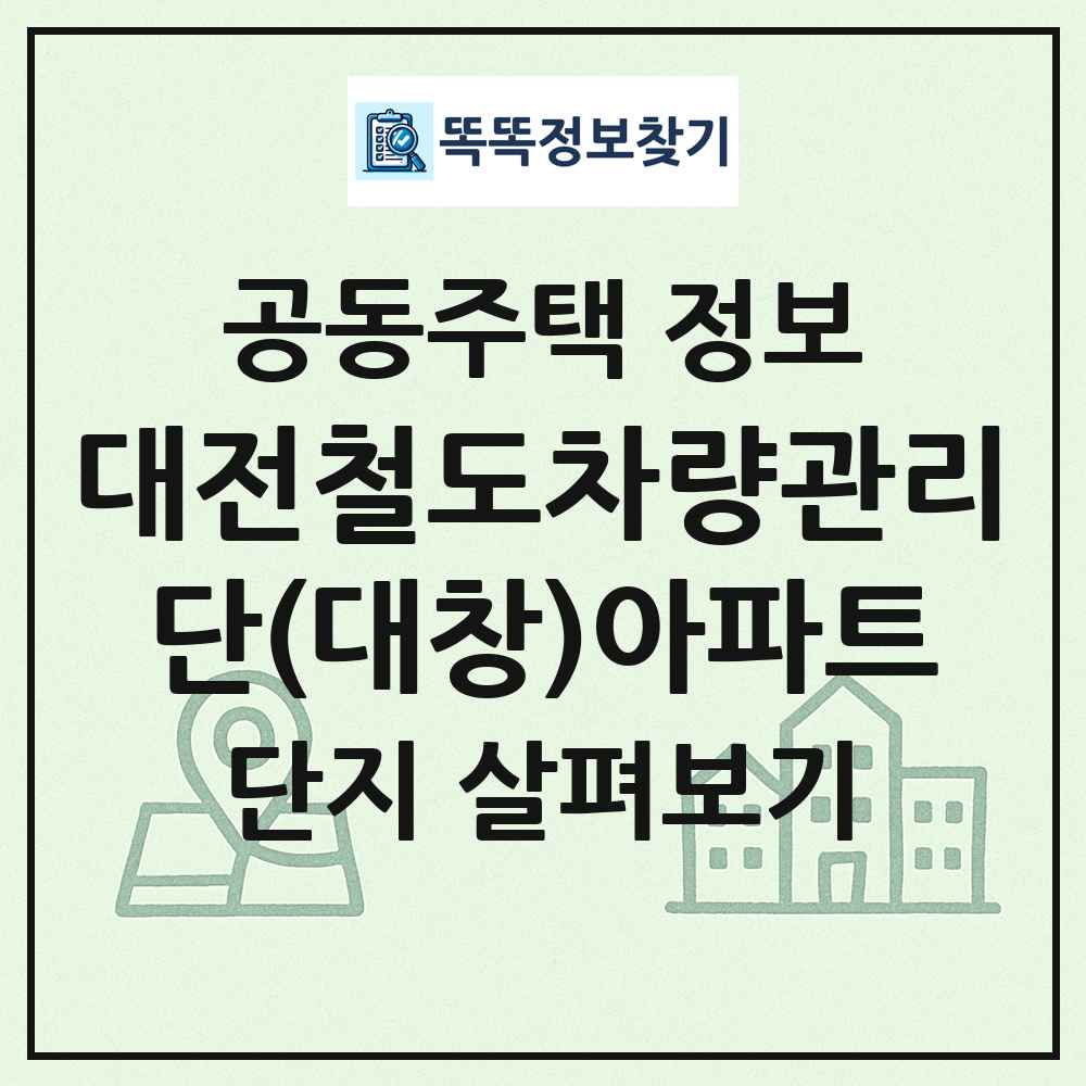 대전철도차량관리단(대창)아파트 최신 공동주택 정보