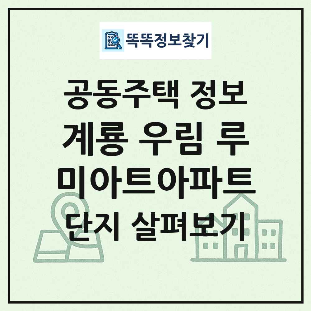계룡 우림 루미아트아파트 최신 공동주택 정보