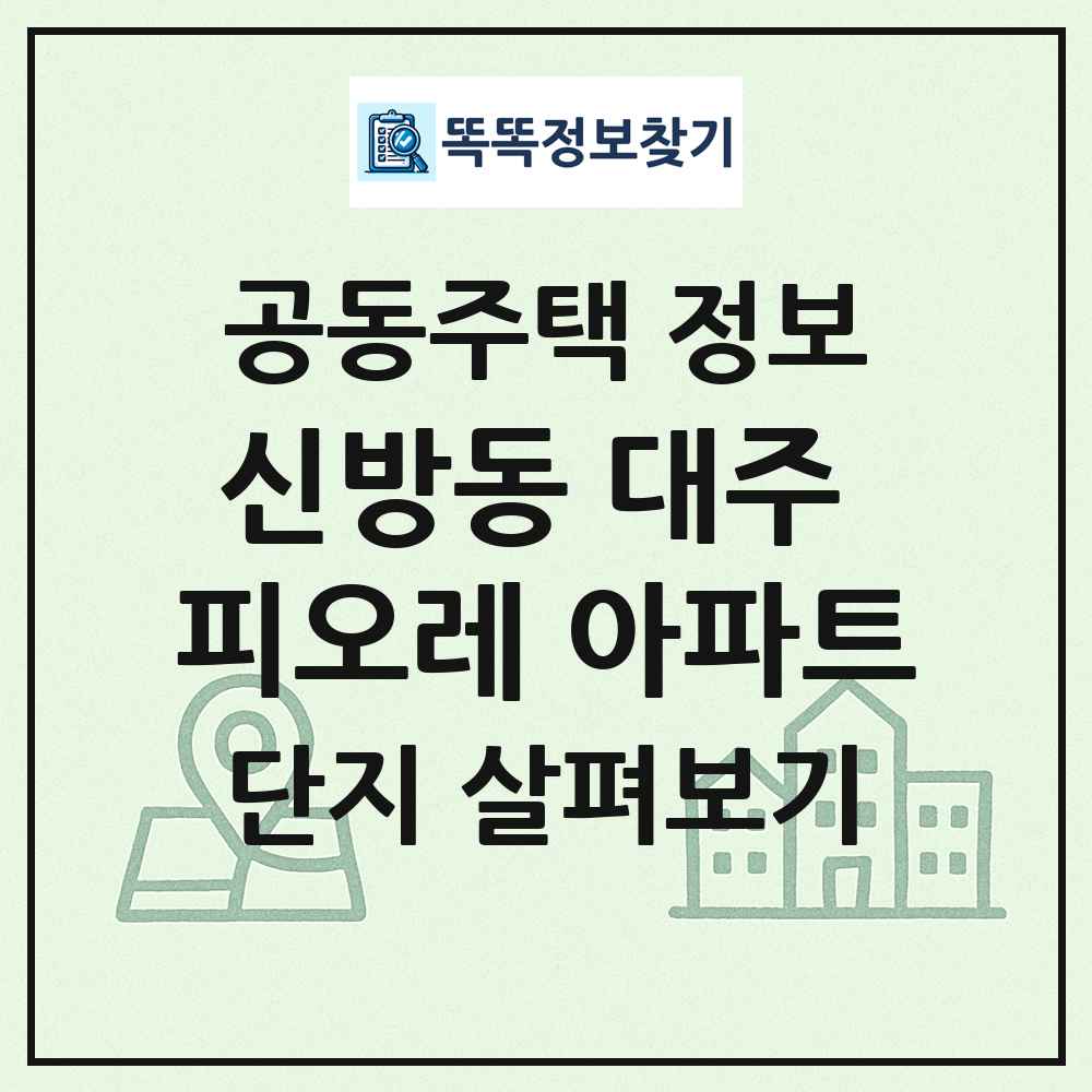 신방동 대주 피오레 아파트 최신 공동주택 정보