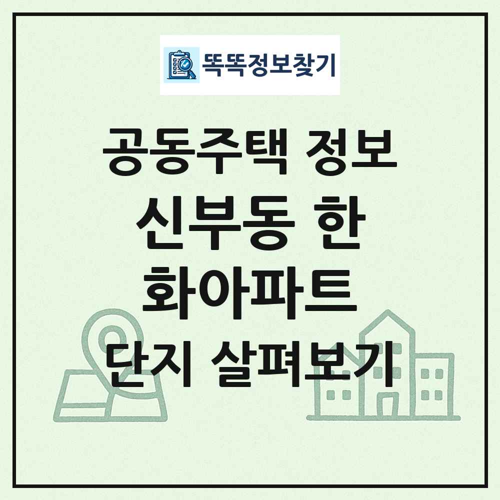 신부동 한화아파트 최신 공동주택 정보