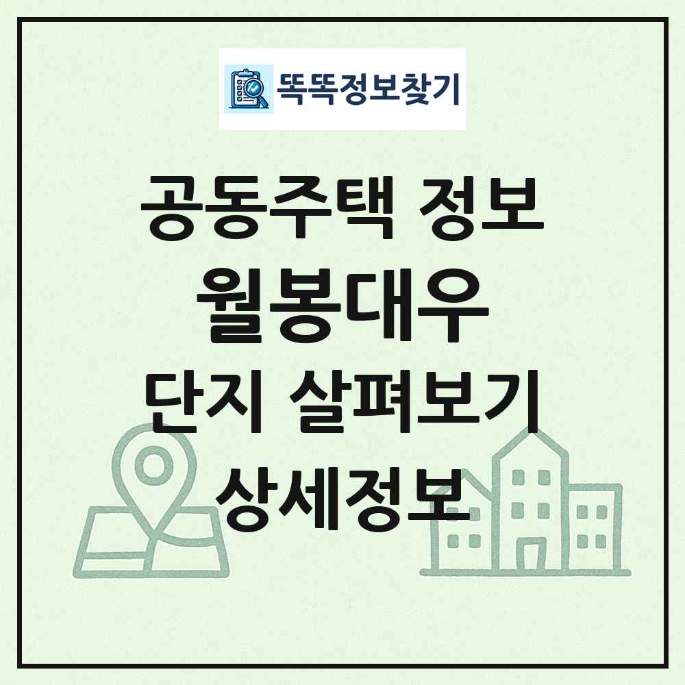 월봉대우 최신 공동주택 정보