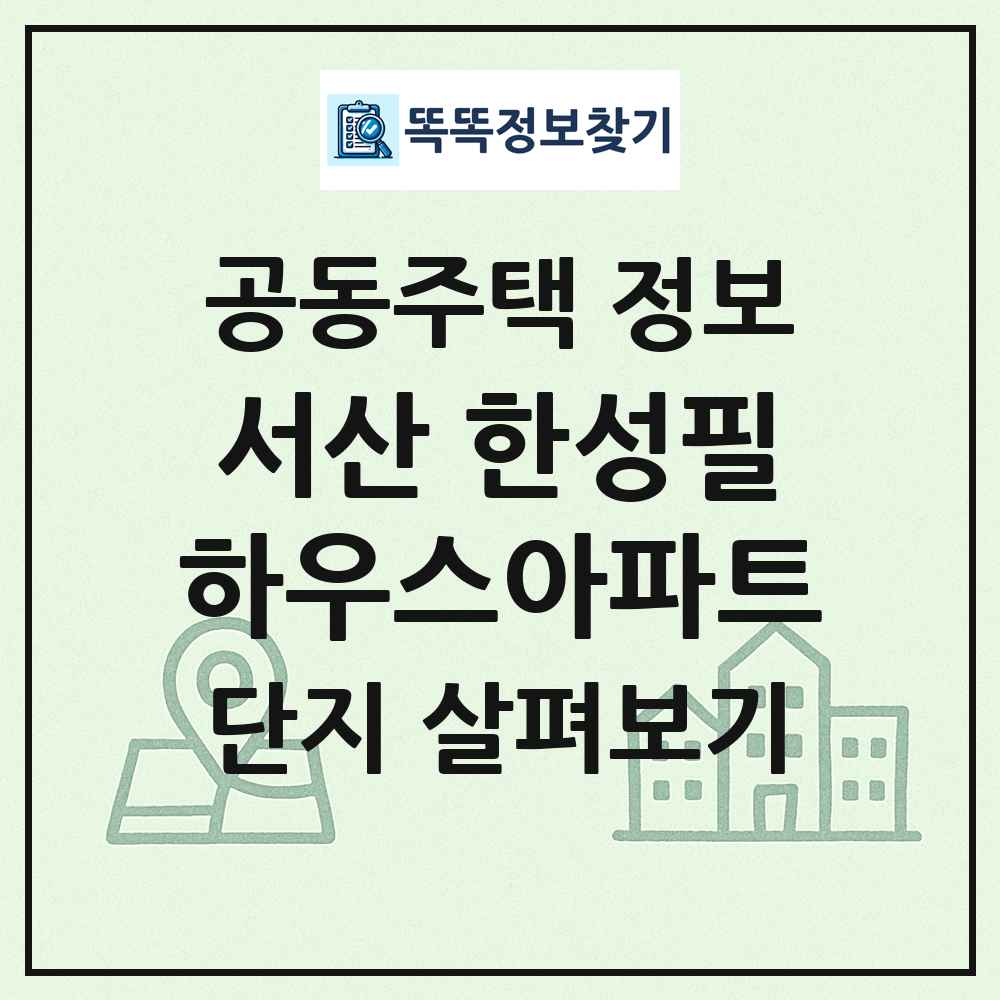 서산 한성필하우스아파트 최신 공동주택 정보