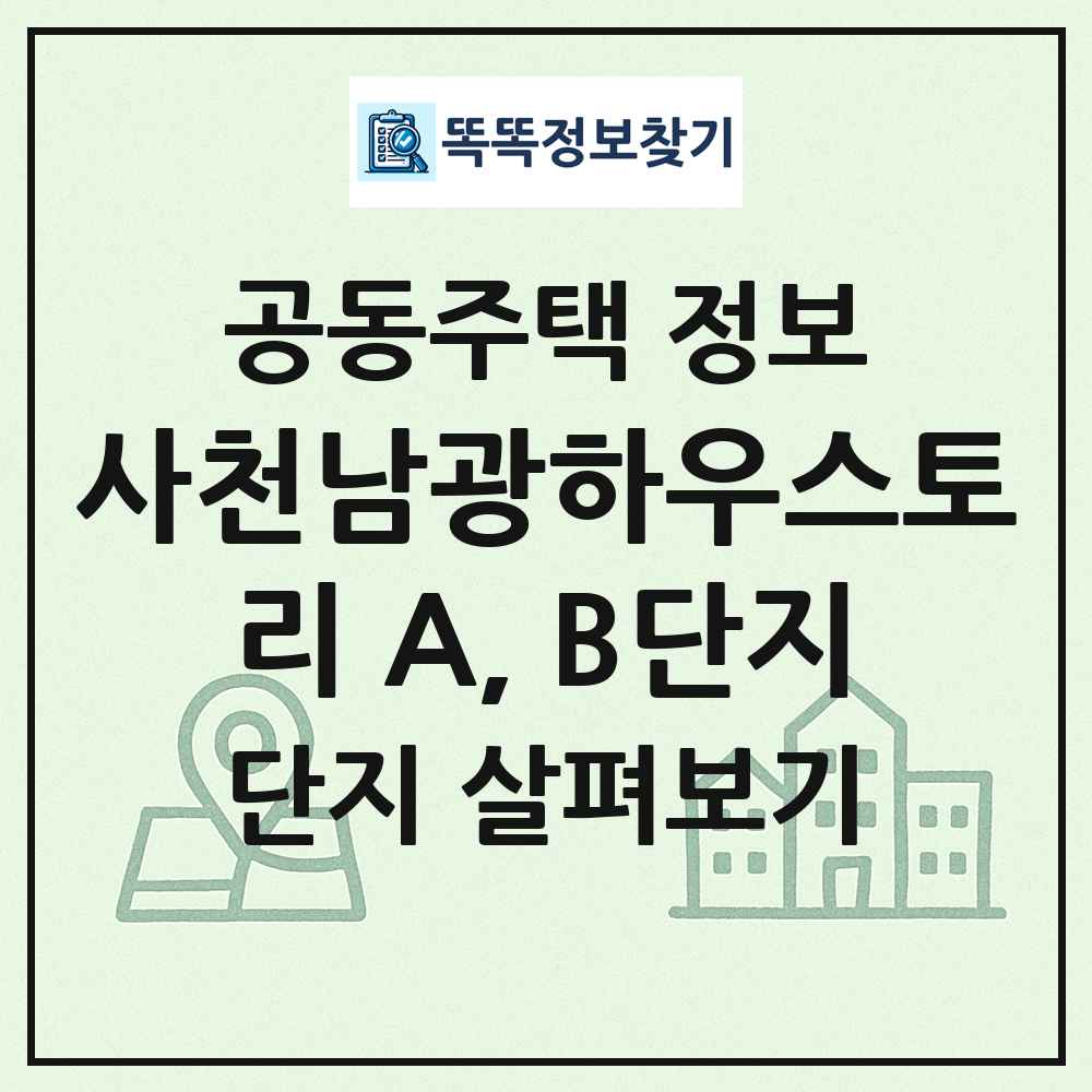 사천남광하우스토리 A, B단지 최신 공동주택 정보