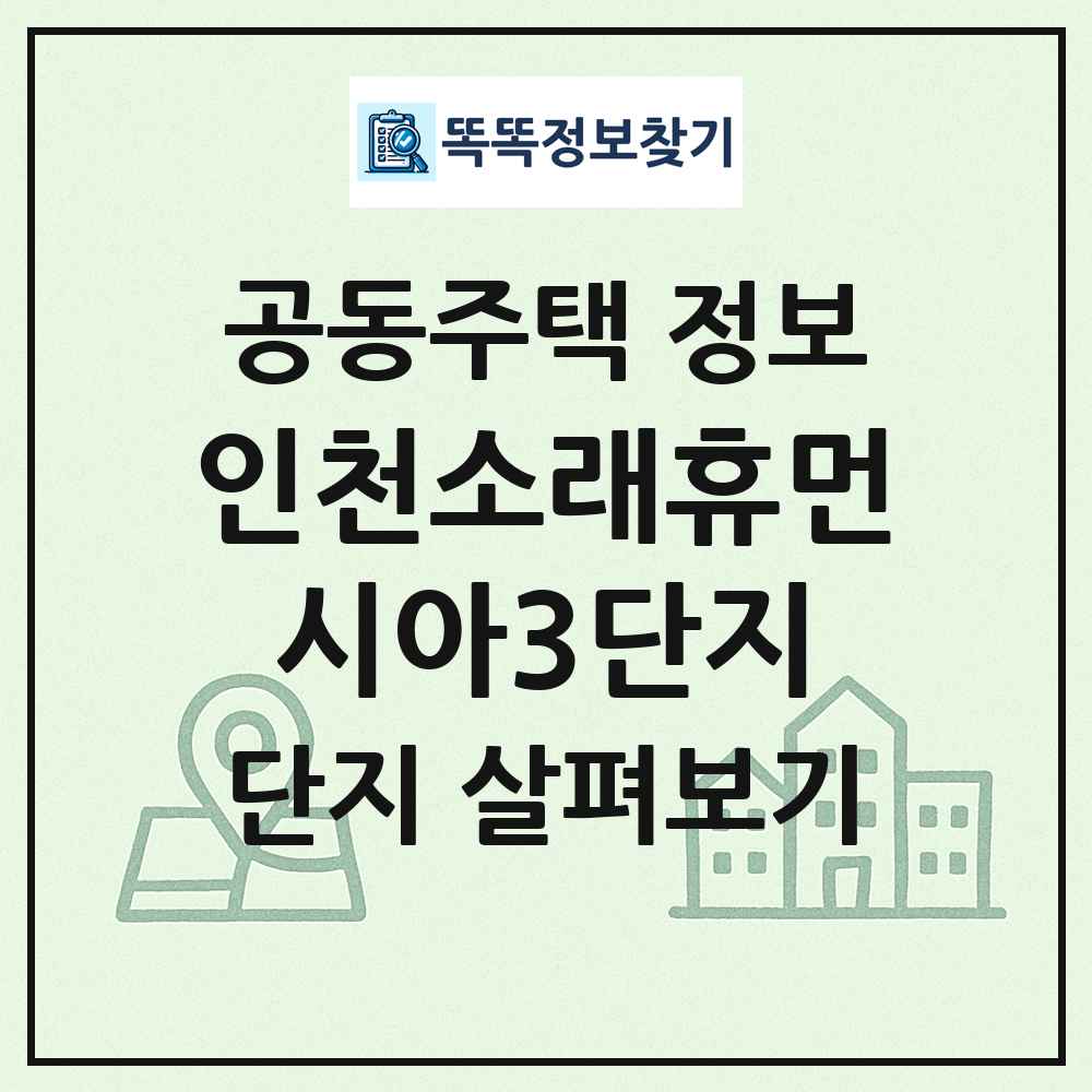 인천소래휴먼시아3단지 최신 공동주택 정보
