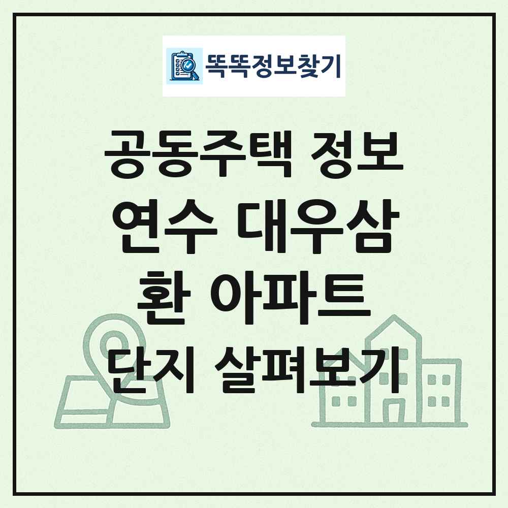연수 대우삼환 아파트 최신 공동주택 정보