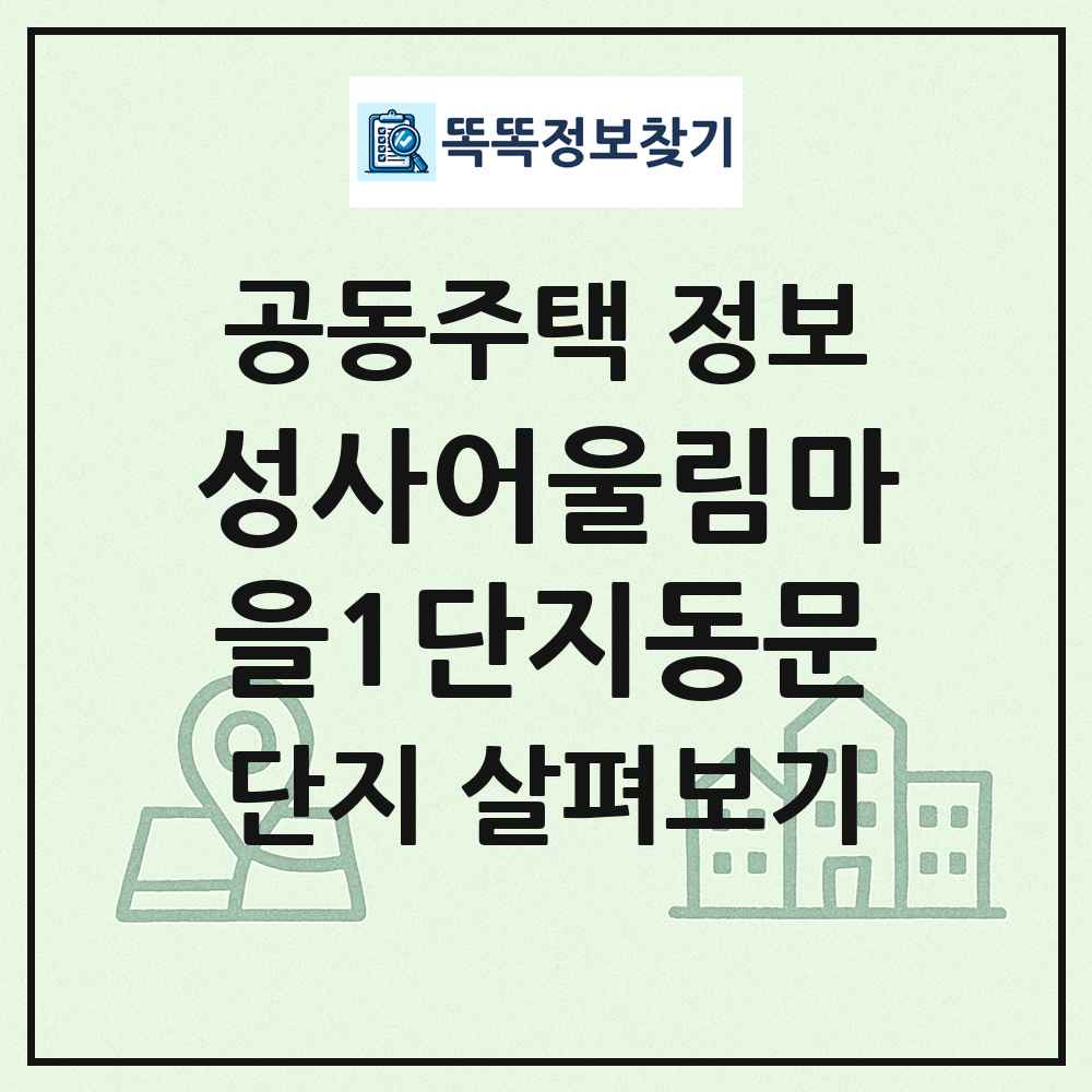 성사어울림마을1단지동문 최신 공동주택 정보