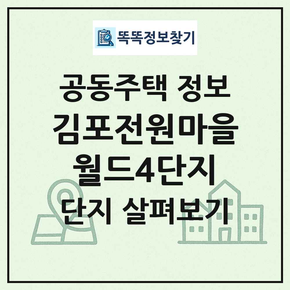 김포전원마을월드4단지 최신 공동주택 정보