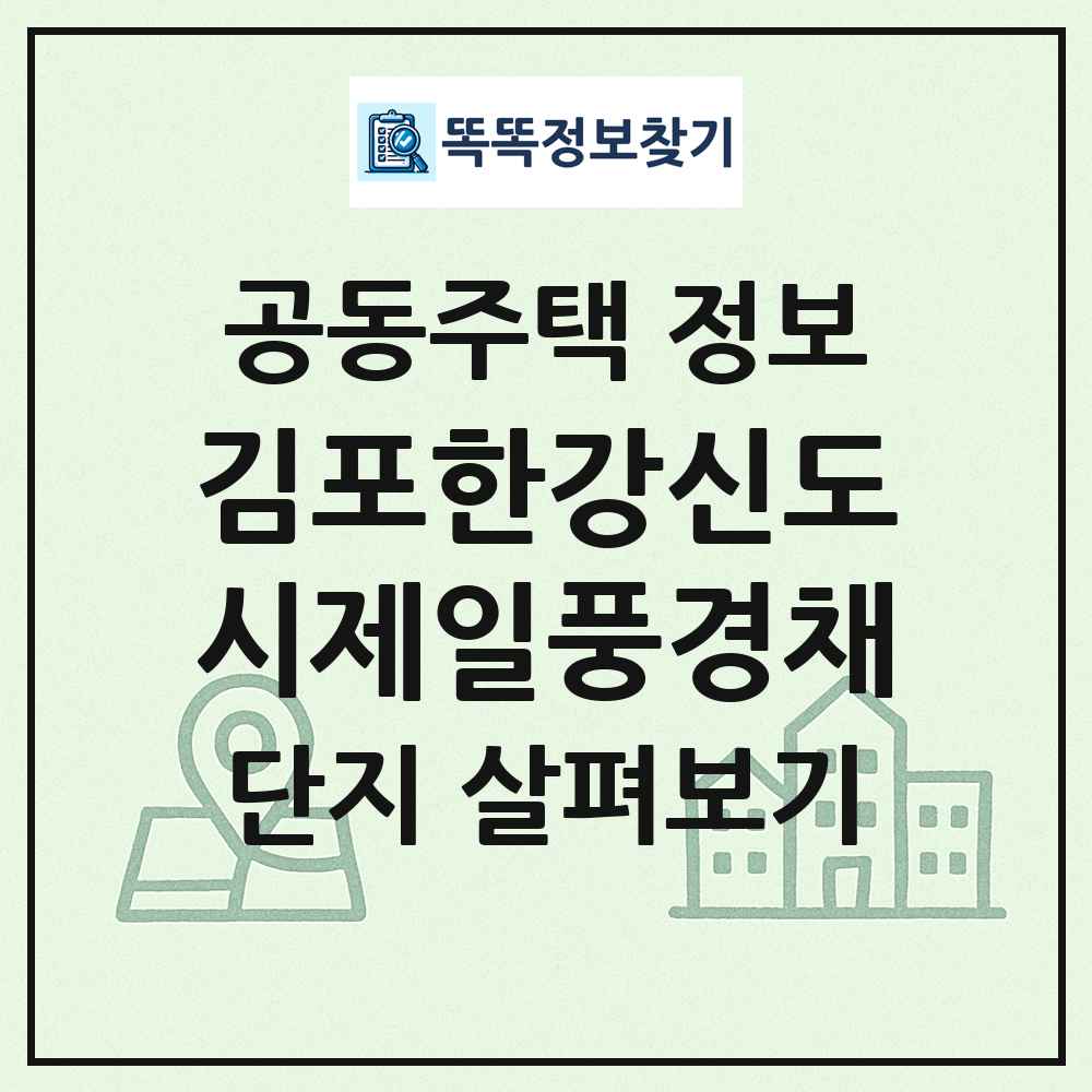 김포한강신도시제일풍경채 최신 공동주택 정보