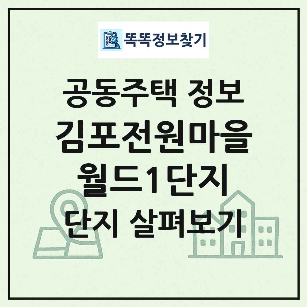 김포전원마을월드1단지 최신 공동주택 정보