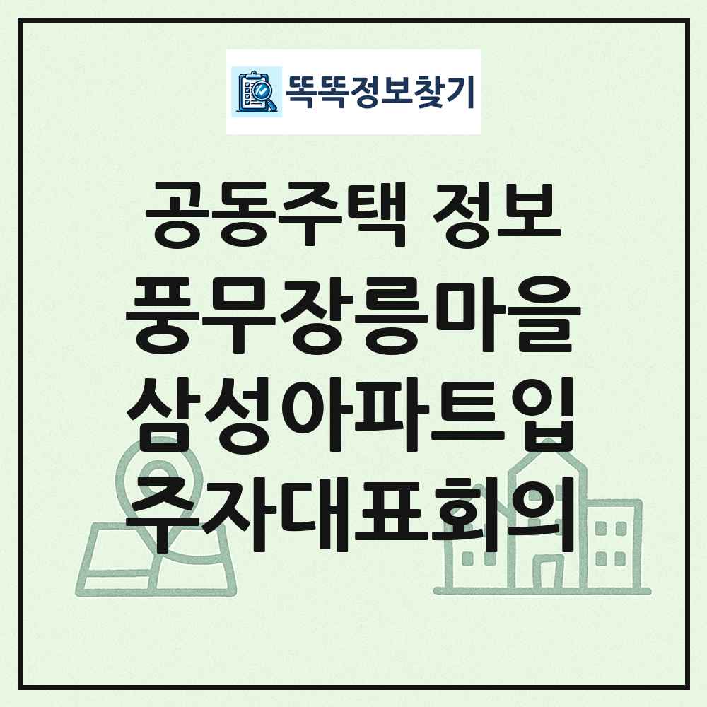풍무장릉마을삼성아파트입주자대표회의 최신 공동주택 정보