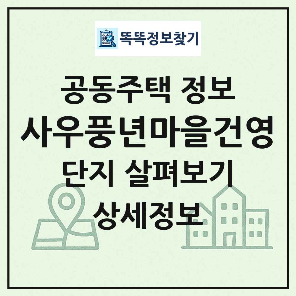 사우풍년마을건영 최신 공동주택 정보