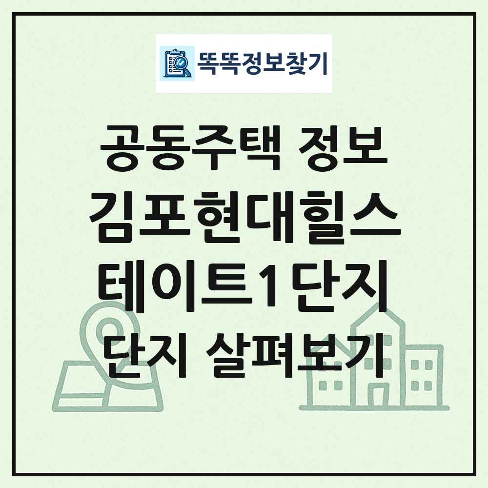 김포현대힐스테이트1단지 최신 공동주택 정보