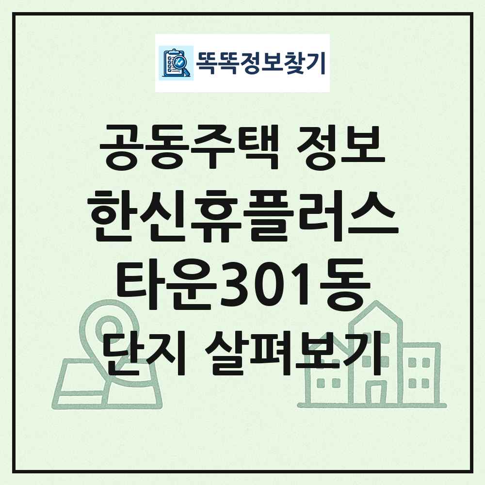 한신휴플러스타운301동 최신 공동주택 정보