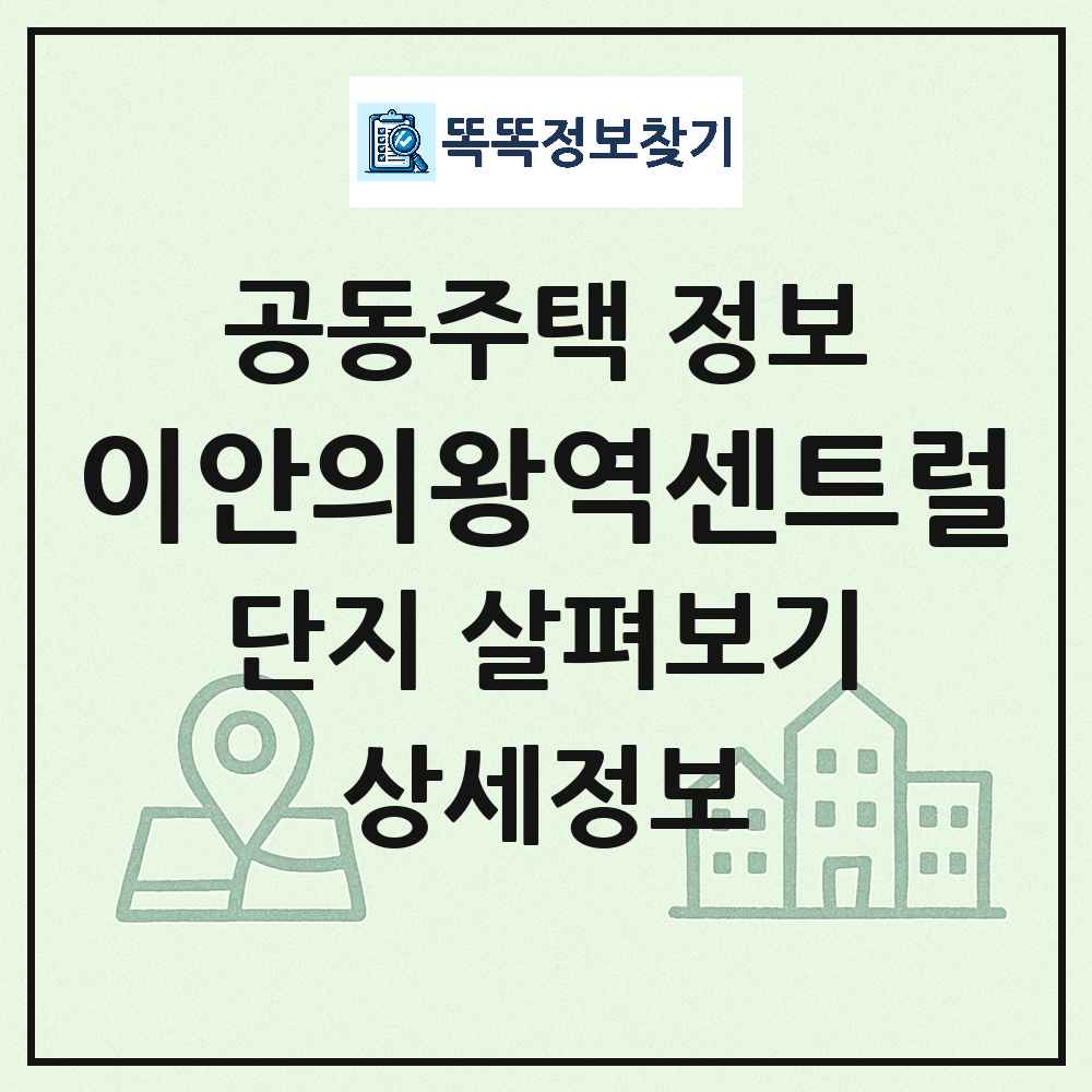 이안의왕역센트럴 최신 아파트 정보