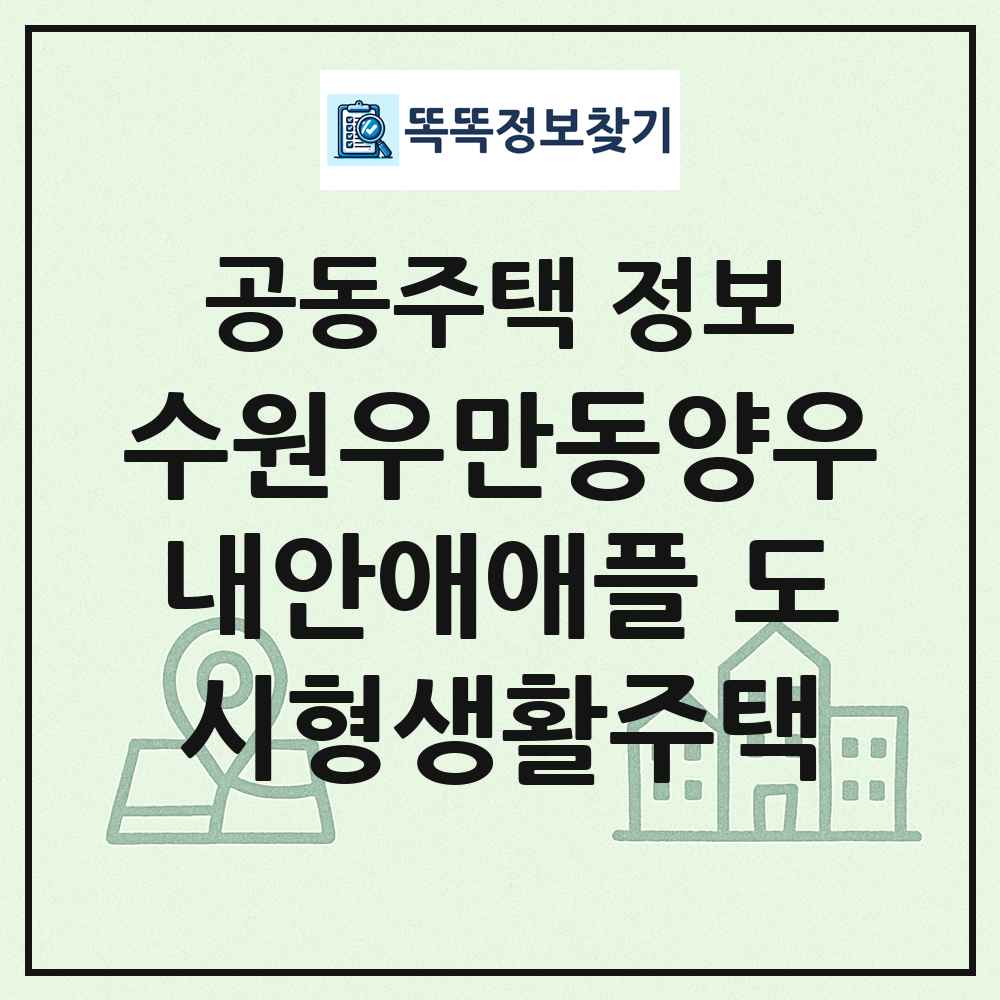 수원우만동양우내안애애플 도시형생활주택 최신 공동주택 정보