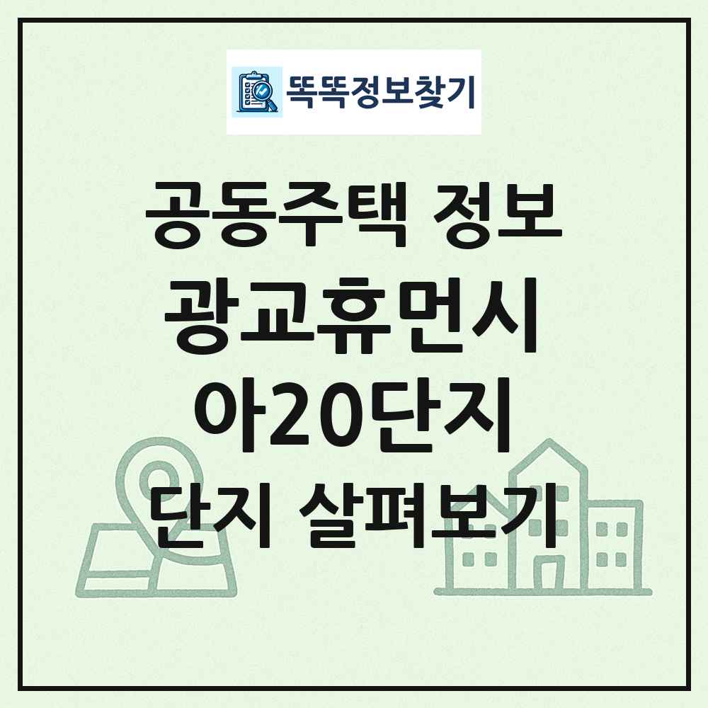 광교휴먼시아20단지 최신 공동주택 정보
