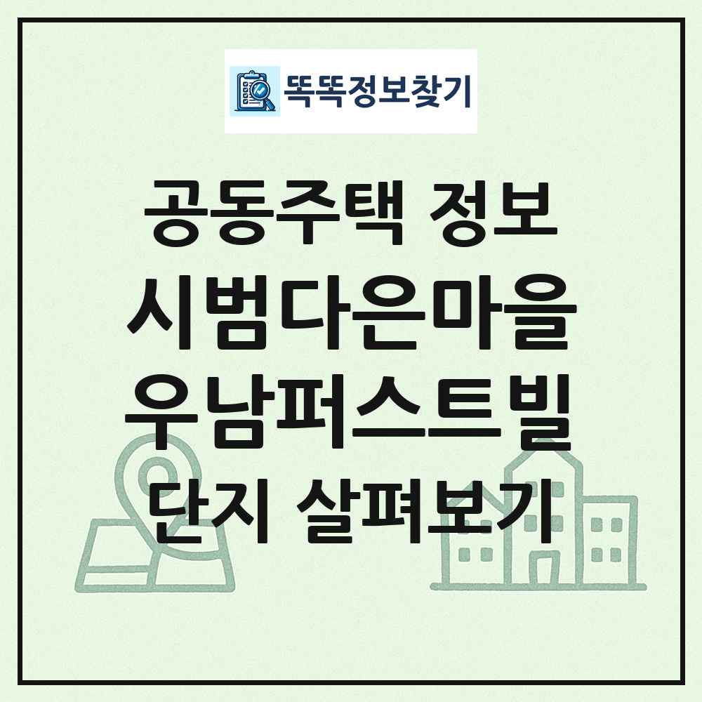 시범다은마을우남퍼스트빌 최신 공동주택 정보