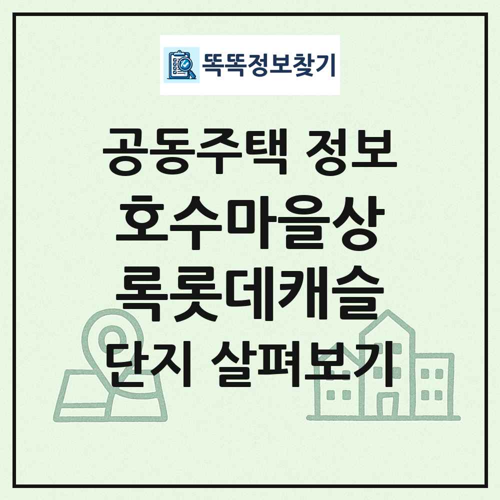 호수마을상록롯데캐슬 최신 공동주택 정보