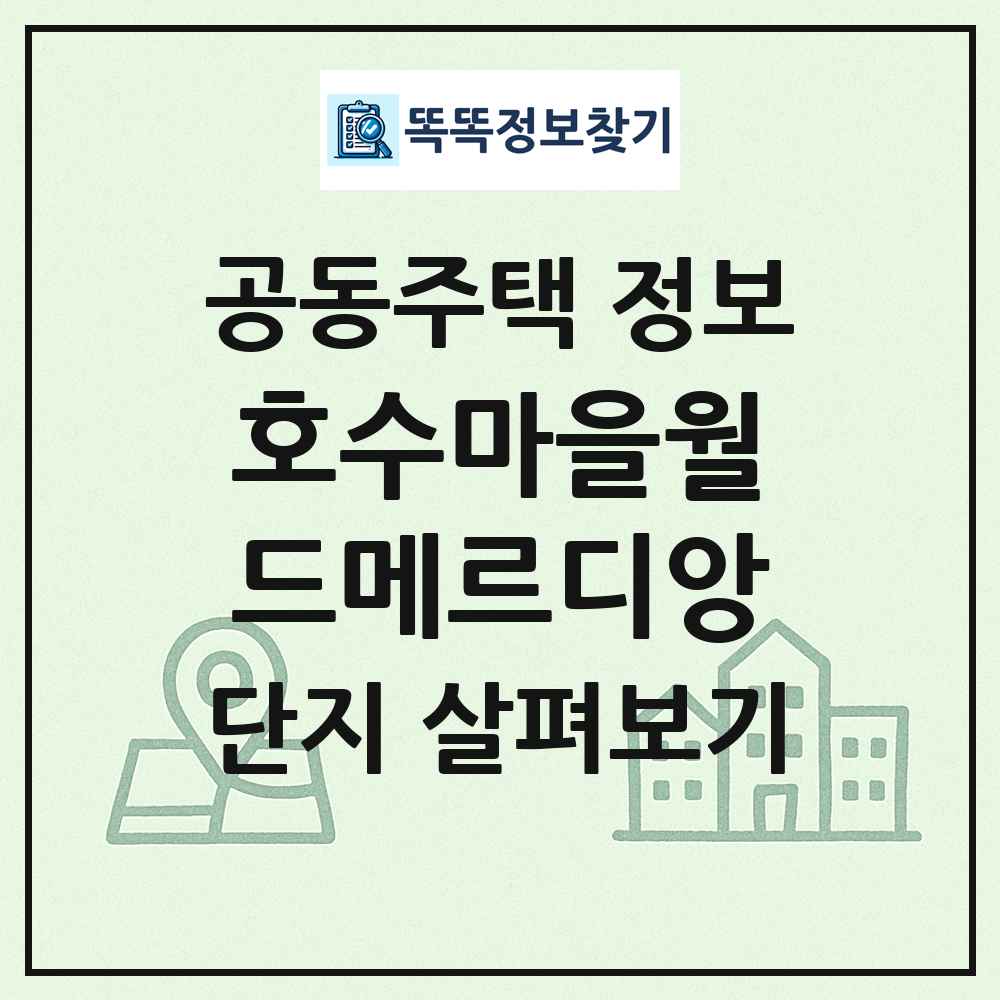 호수마을월드메르디앙 최신 공동주택 정보