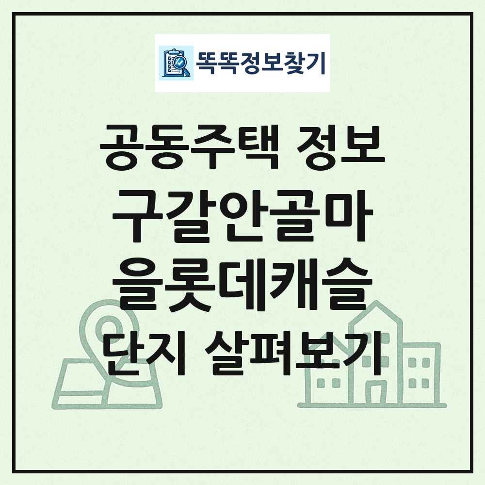 구갈안골마을롯데캐슬 최신 공동주택 정보
