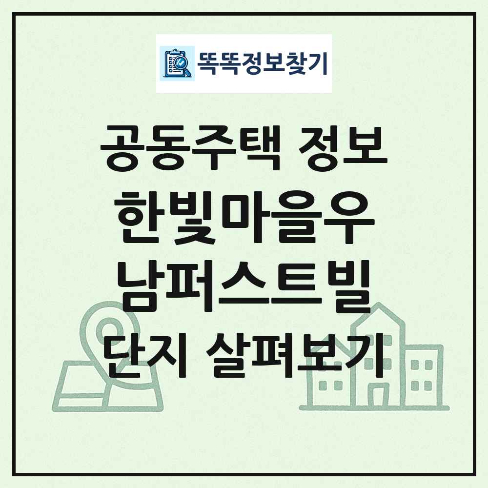 한빛마을우남퍼스트빌 최신 공동주택 정보