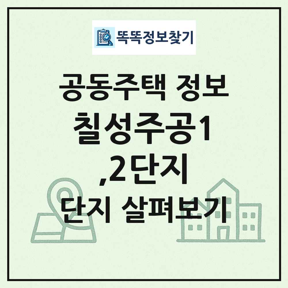 칠성주공1,2단지 최신 공동주택 정보