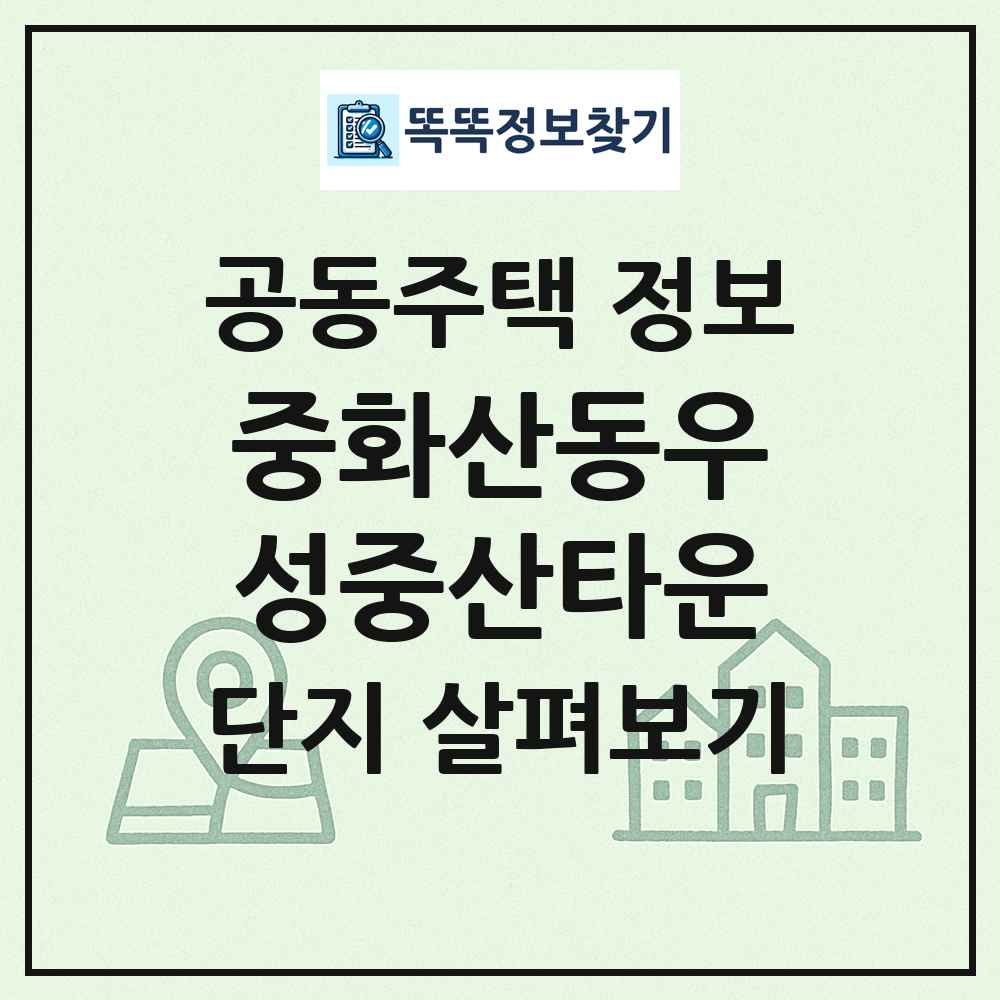중화산동우성중산타운 최신 공동주택 정보