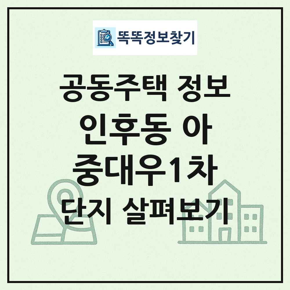인후동 아중대우1차 최신 공동주택 정보