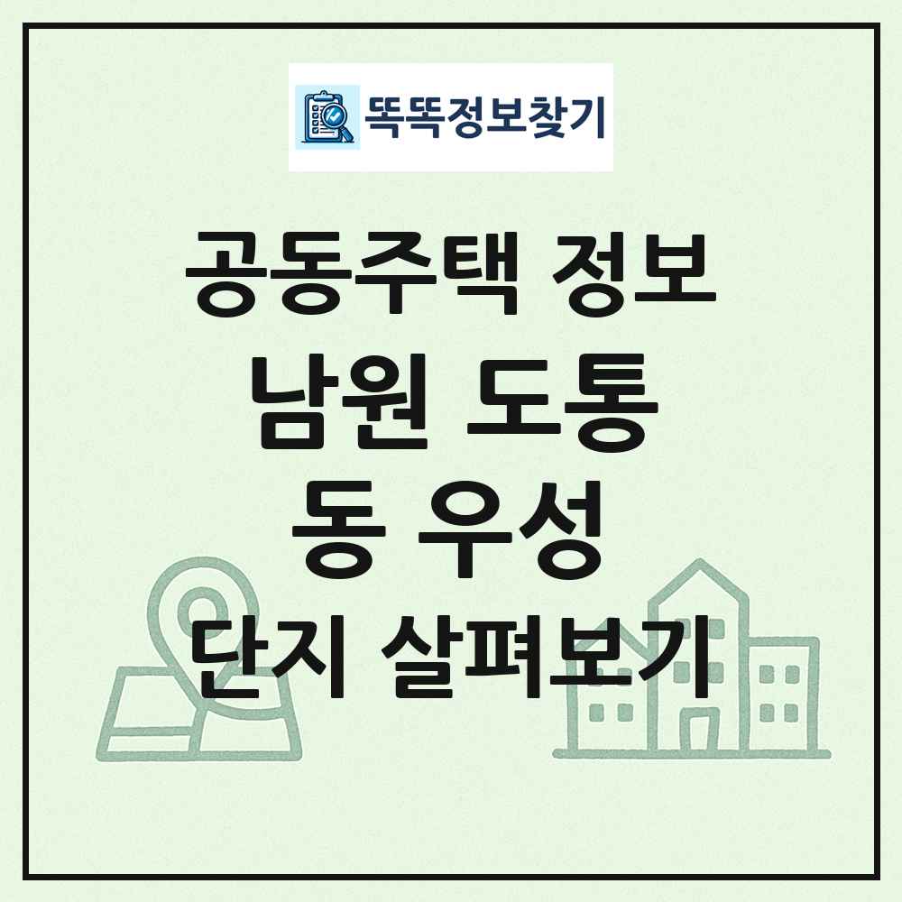남원 도통동 우성 최신 공동주택 정보