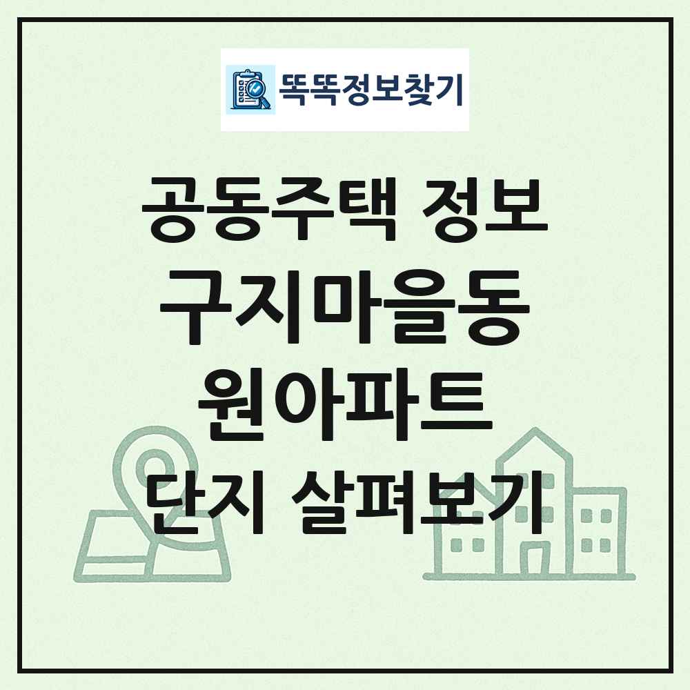 구지마을동원아파트 최신 공동주택 정보