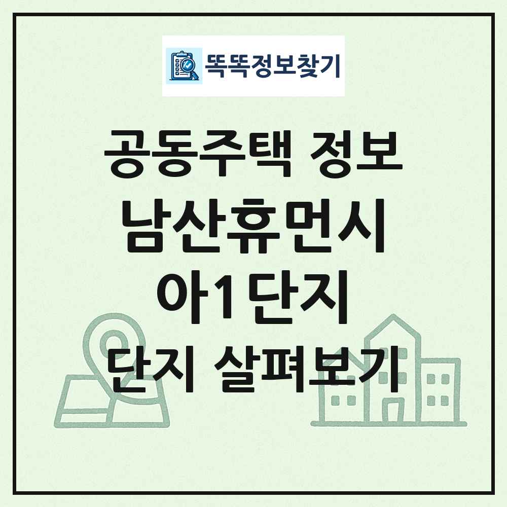 남산휴먼시아1단지 최신 공동주택 정보
