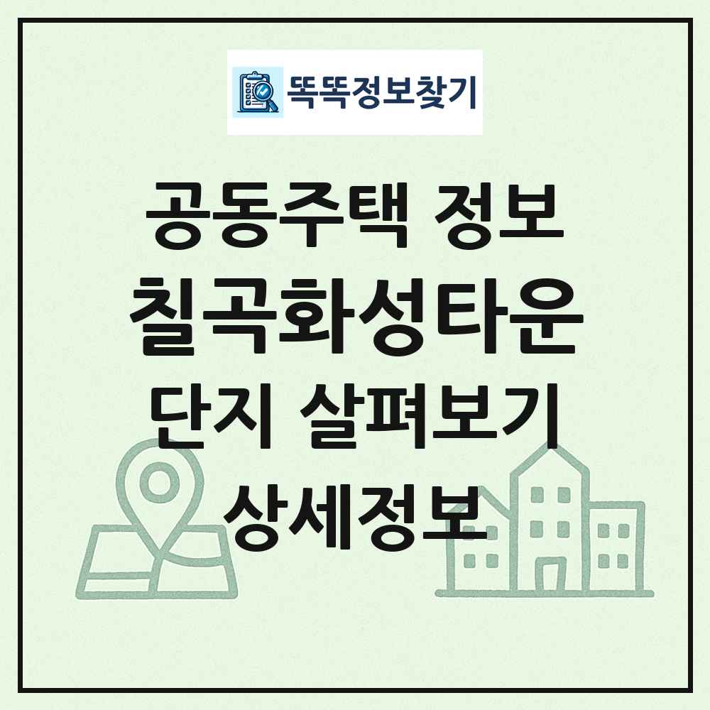 칠곡화성타운 최신 공동주택 정보