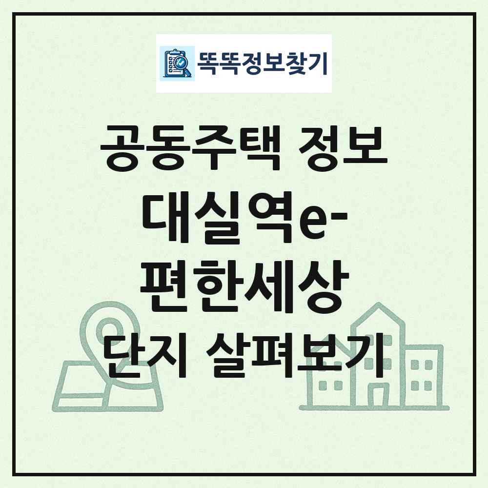 대실역e-편한세상 최신 공동주택 정보