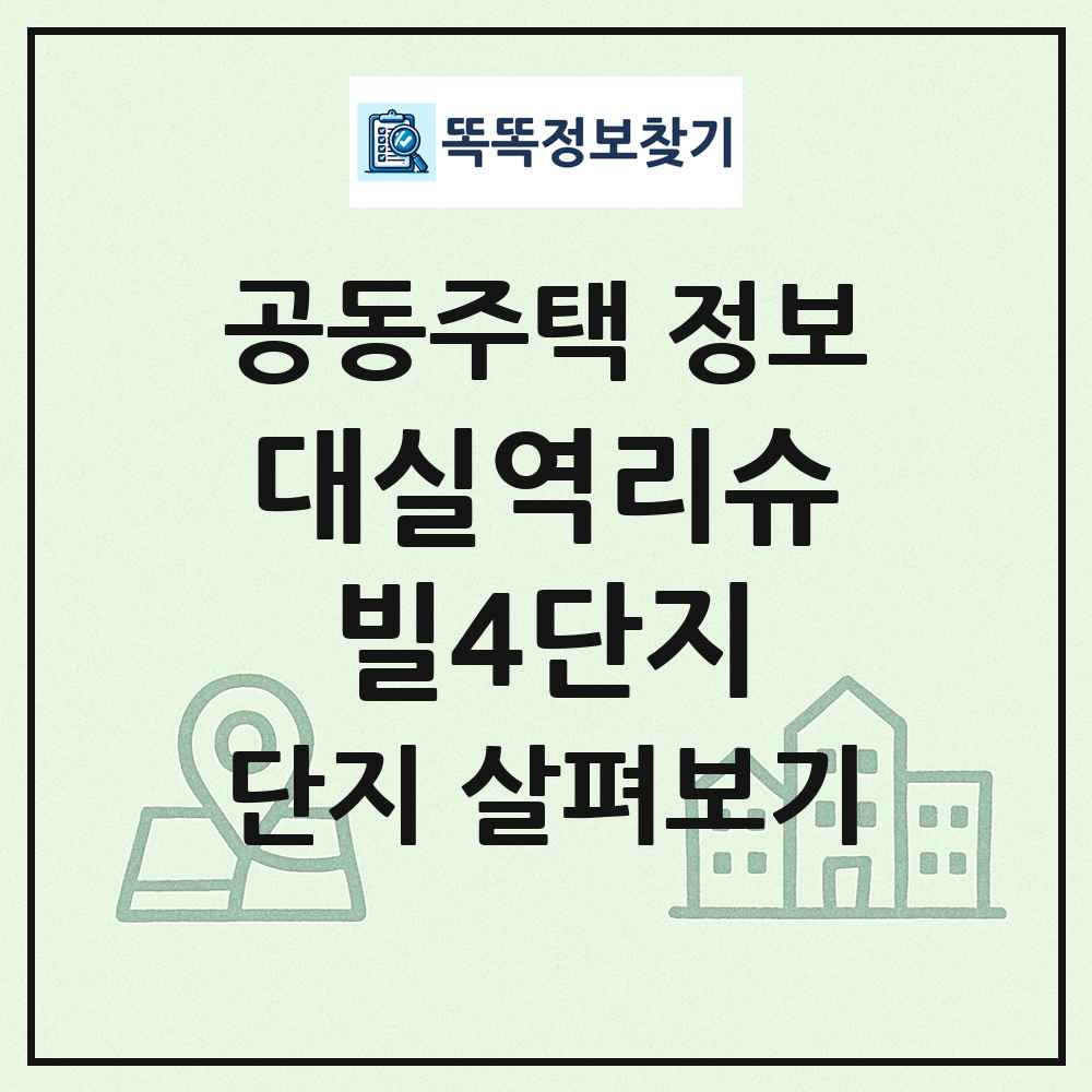 대실역리슈빌4단지 최신 공동주택 정보