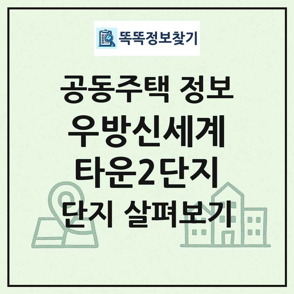 우방신세계타운2단지 최신 공동주택 정보