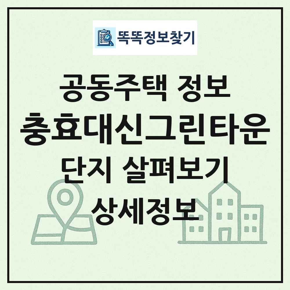 충효대신그린타운 최신 공동주택 정보
