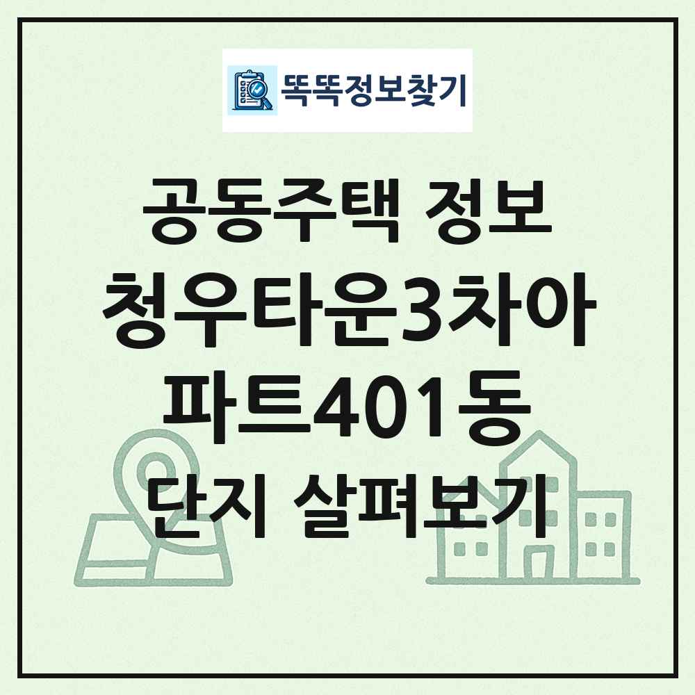 청우타운3차아파트401동 최신 공동주택 정보