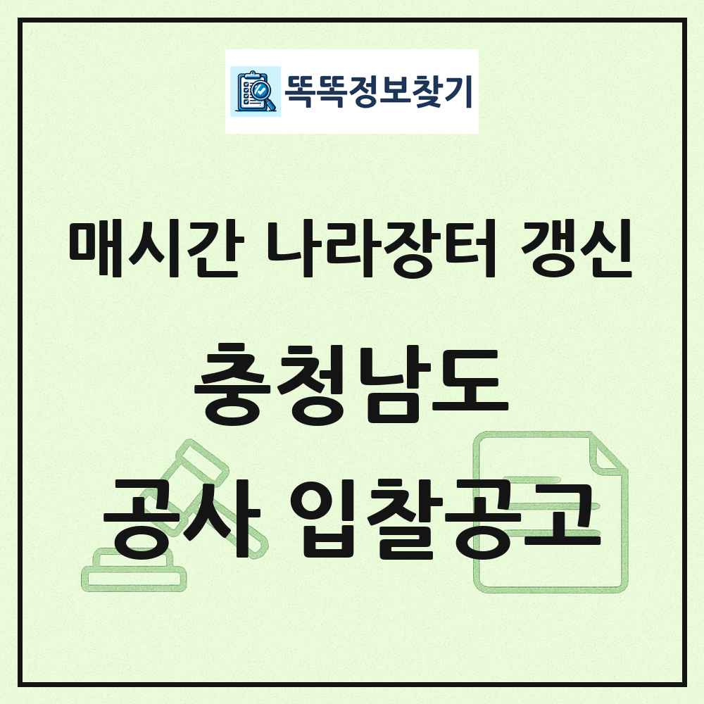 충청남도 나라장터 공사 입찰공고 목록