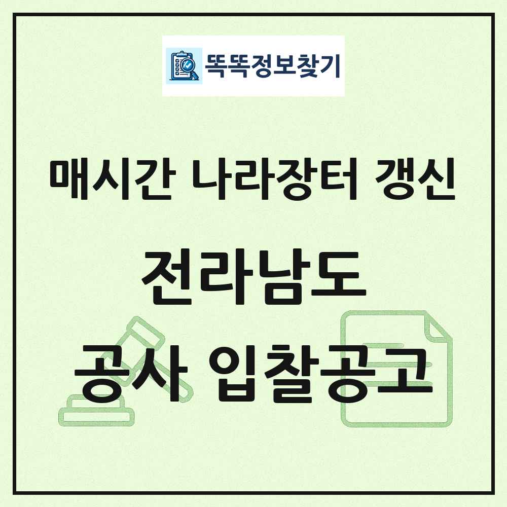 전라남도 나라장터 공사 입찰공고 목록