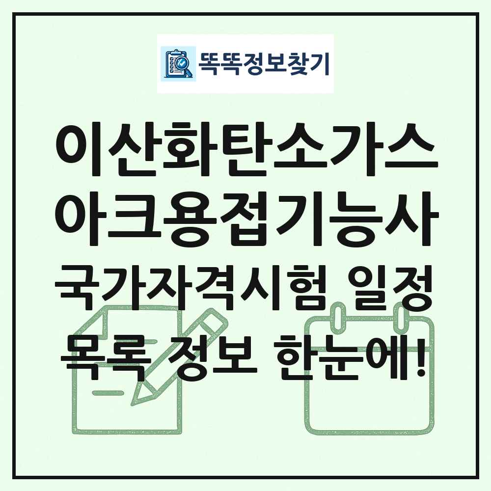 이산화탄소가스아크용접기능사 국가자격 시험일정 목록
