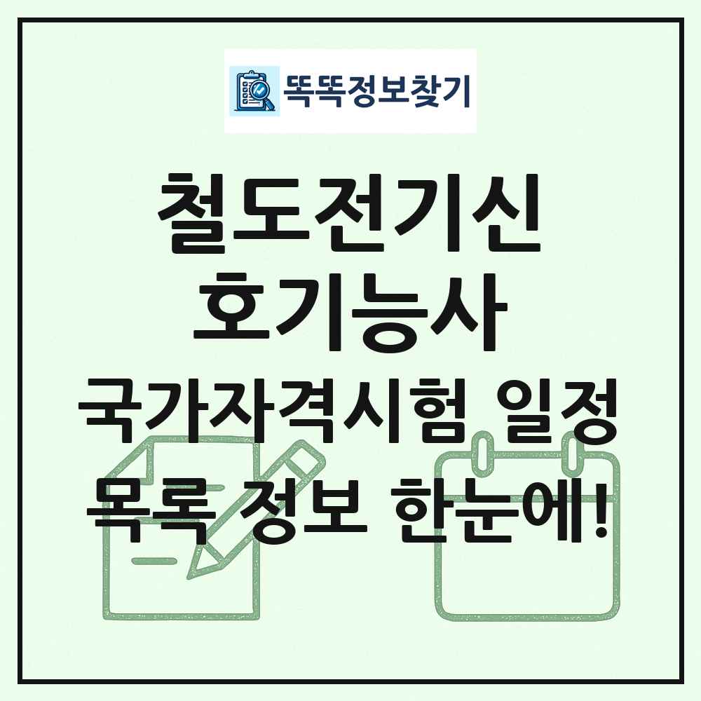 철도전기신호기능사 국가자격 시험일정 목록