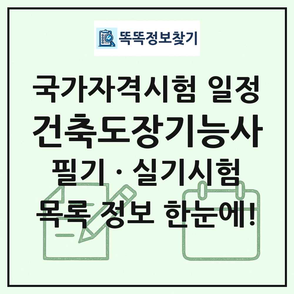 건축도장기능사 국가자격 시험일정 목록