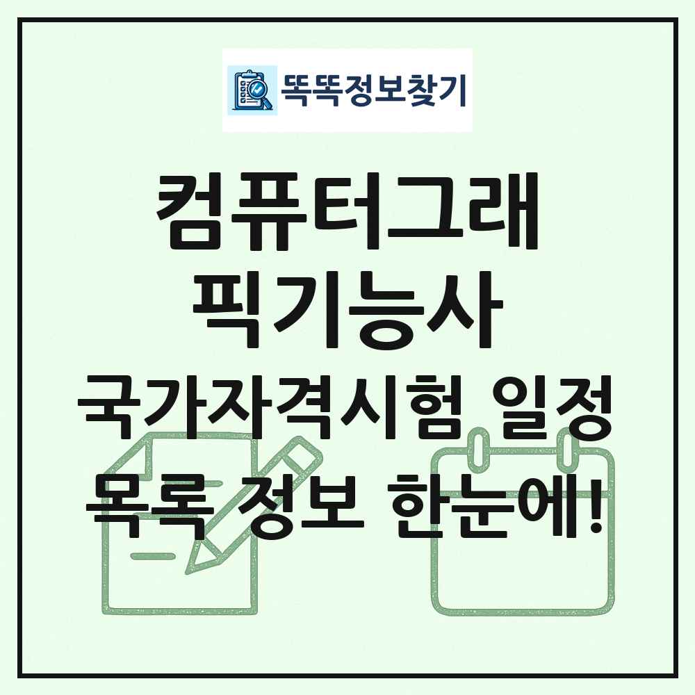 컴퓨터그래픽기능사 국가자격 시험일정 목록