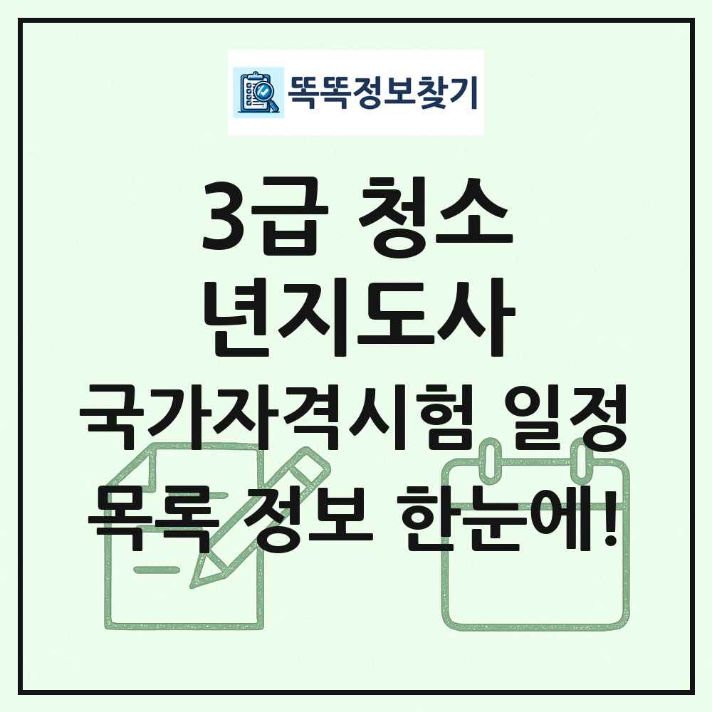 3급 청소년지도사 국가자격 시험일정 목록