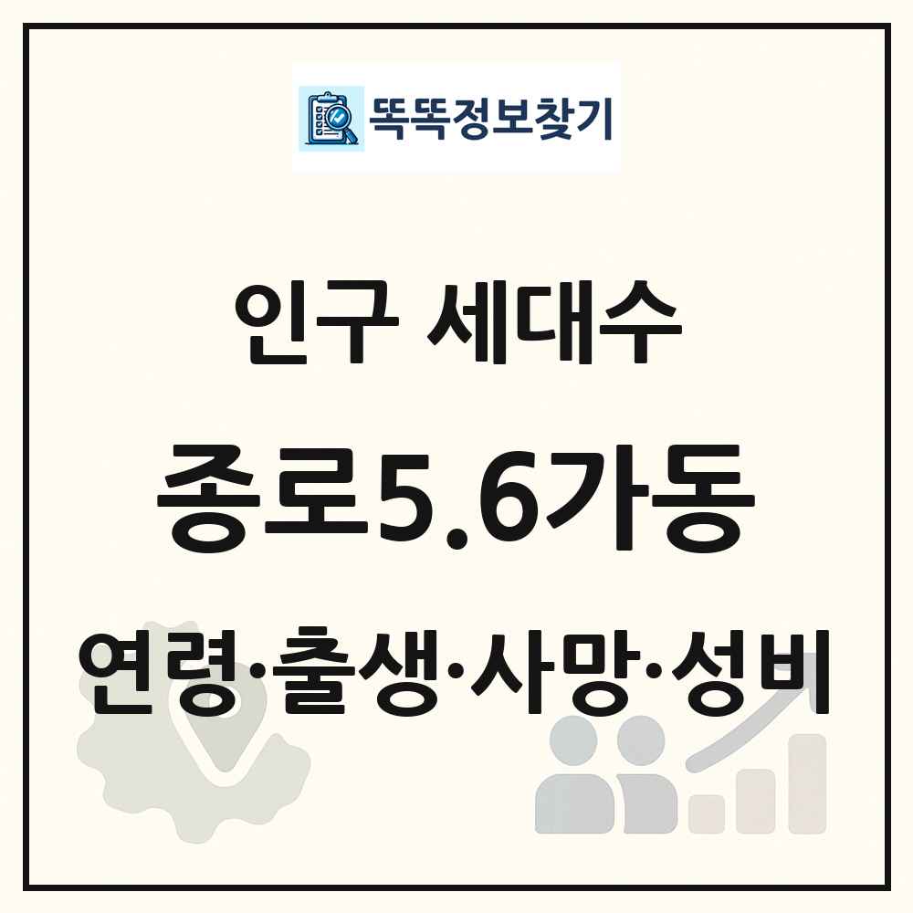 종로5.6가동 인구 통계