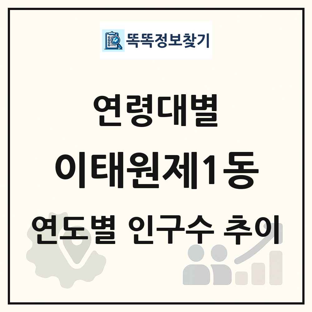 이태원제1동 생애주기별 인구 상세 정보